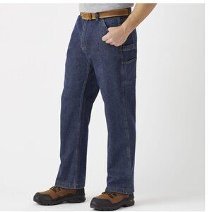 Duluth Flex Ballroom Relaxed Fit Straight Leg Carpenter Denim Cotton Blue Jeans